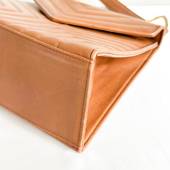 Vintage YSL Top Handle Leather Bag Brown - Picture 12 of 16